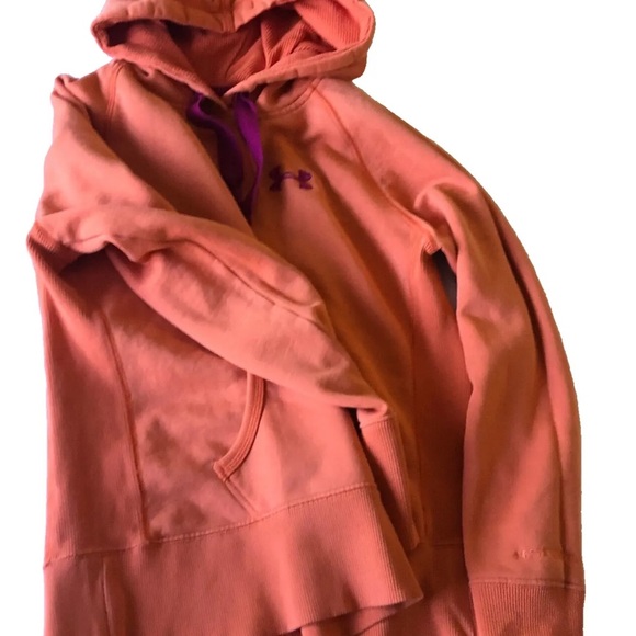 Under Armour Storm Loose Sweatshirt Hoodie Orange Pink Logo Pullover M - Picture 10 of 16